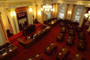 Empty Senate council room inside Sacramento Capitol Museum