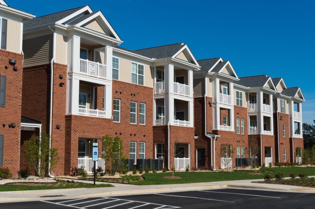 Suburban apartment building
